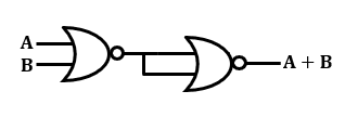 OR Gate Symbol Using NOR Gate-SemiBD